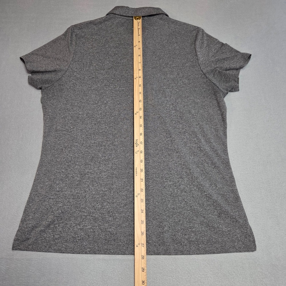 Tuff Athletics Polo Shirt Womens L Gray Short Sleeve Performance Active Stretch - Picture 6 of 12
